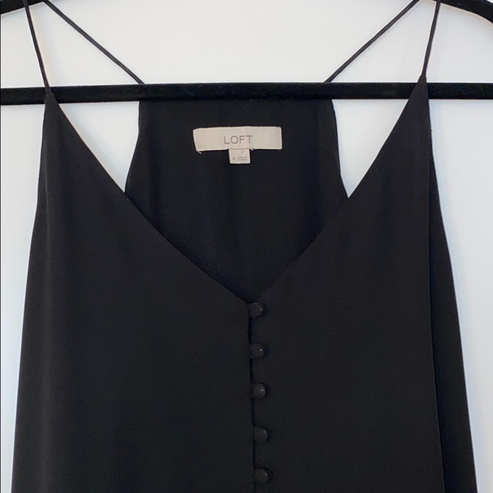 Loft Black Flowy Tank
